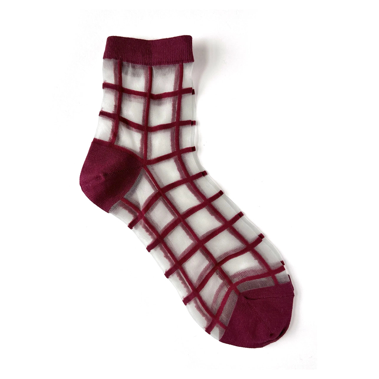 Grid Socks - Maroon