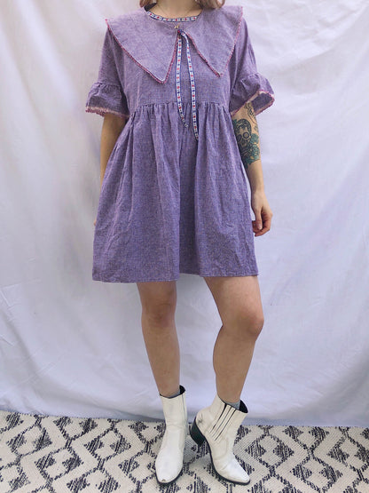 lilou dress with puritan collar