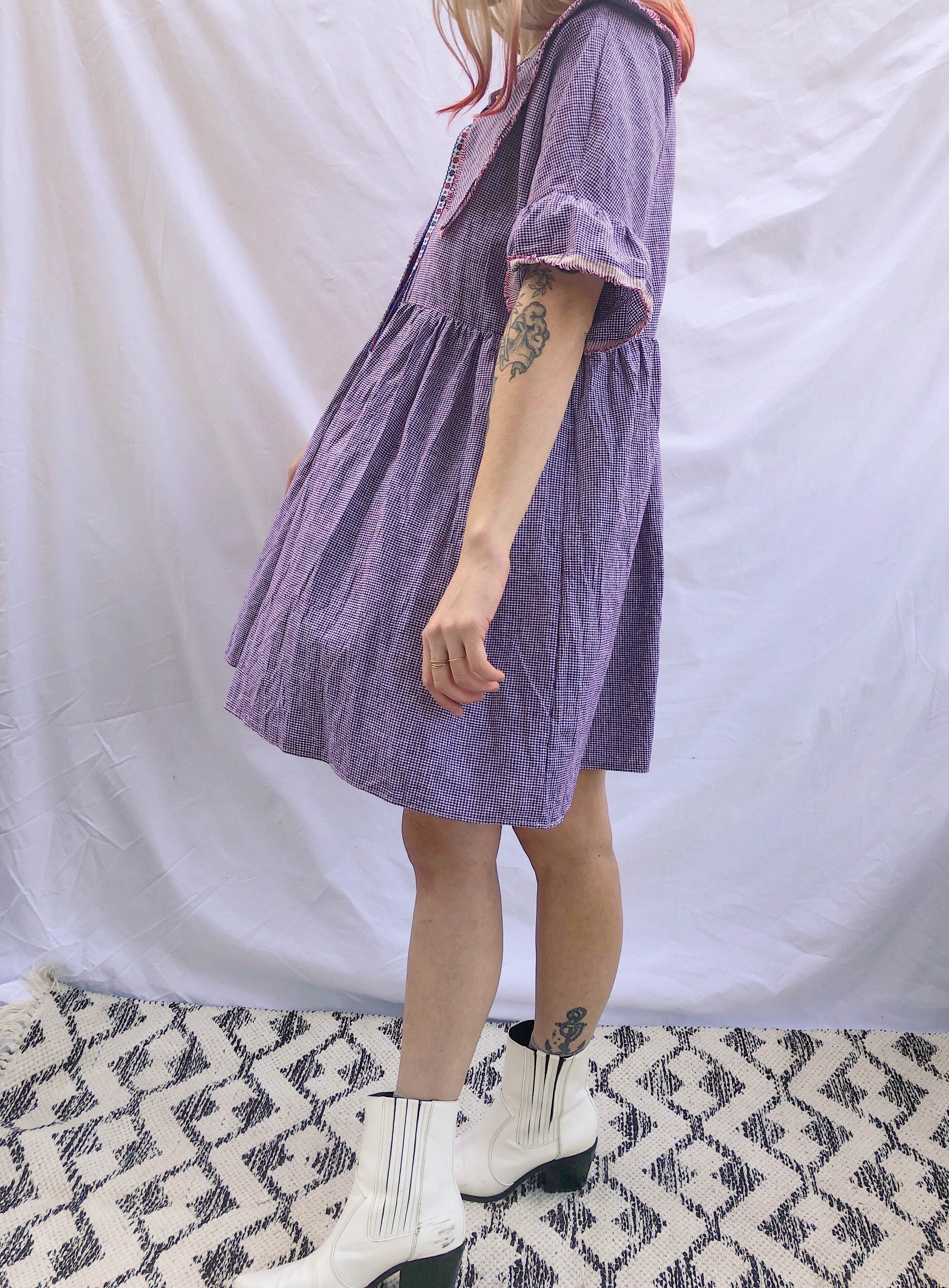 lilou dress with puritan collar