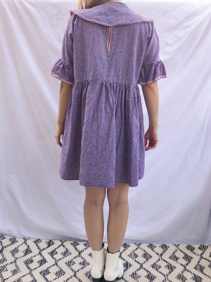 lilou dress with puritan collar