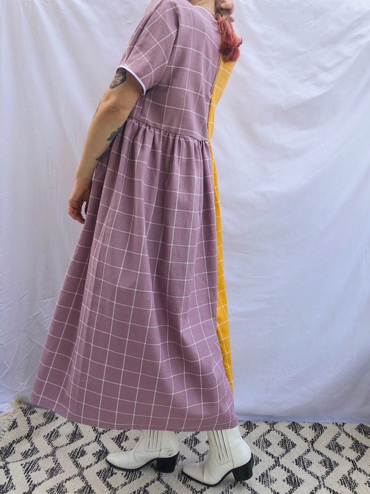 particoloured maxi dress