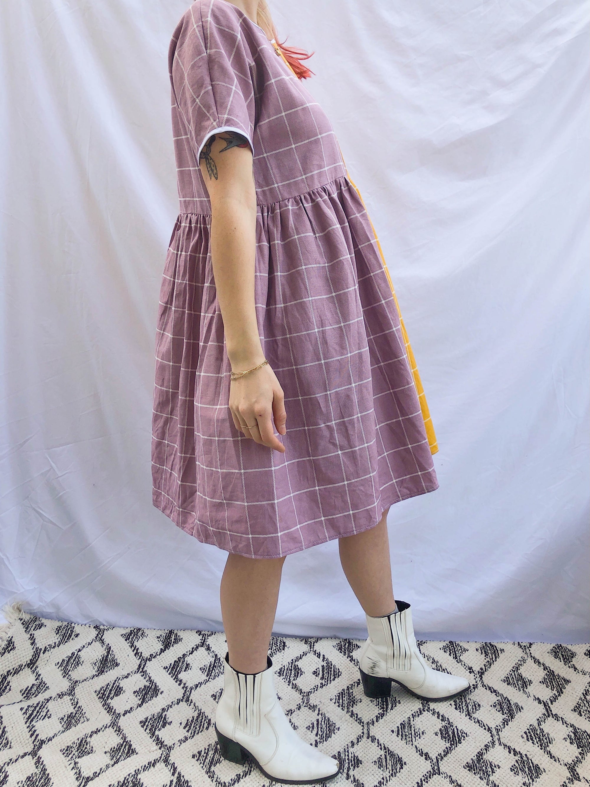 particoloured mini dress
